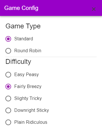 Game Settings Dialog